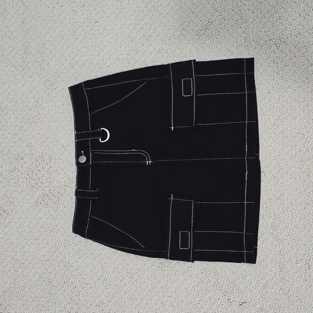 Black cargo skirt